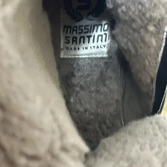 Massimo Santini Pre-owned US 7.5 EU 38 Leather Boots Sheepskin Fur Black Italy - Picture 7 of 7